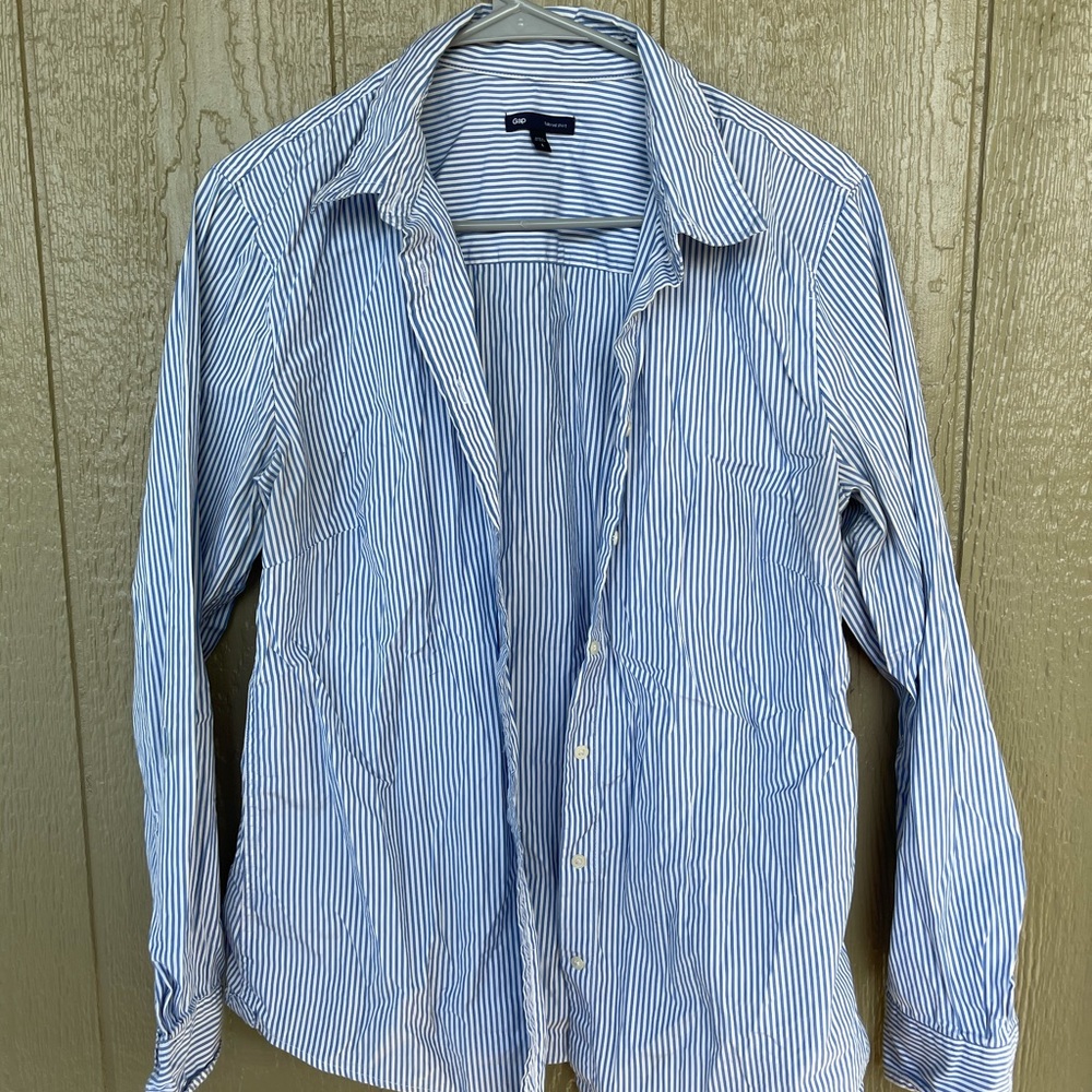 Blue striped shirt